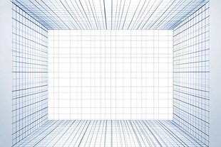 网格线条构成的空旷空间