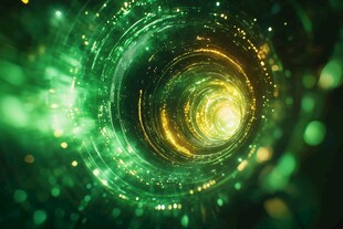 炫彩绿色宇宙漩涡光影