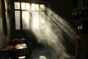 阳光洒落复古室内空间