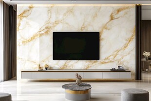 现代轻奢大理石电视背景墙