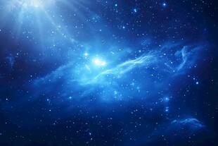 梦幻蓝色星空宇宙图景