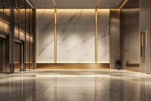 豪华大理石电梯厅室内场景