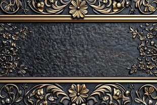 黑金雕花金属装饰背景