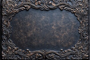 复古雕花金属质感装饰边框