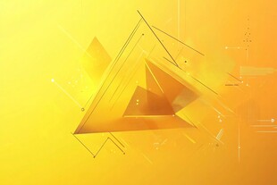 金色三角几何抽象背景图