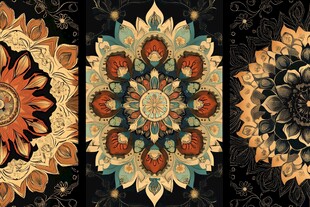 复古曼陀罗花纹艺术图案