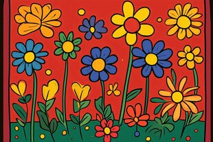 缤纷多彩手绘花卉插画