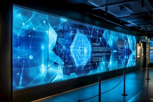 科技感十足的互动数据展示墙