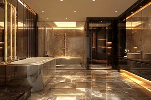 豪华现代风大理石浴室空间