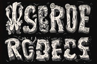 手绘怪兽风格字母设计