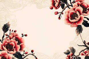 中式牡丹花纹典雅背景图