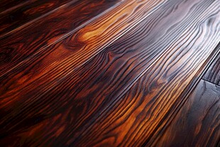 深色实木地板纹理特写