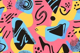 活力波普风抽象几何图案