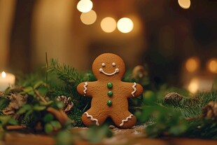 圣诞姜饼人 温馨节日氛围