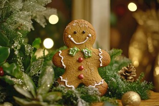 可爱姜饼人装点圣诞氛围