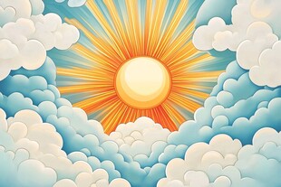 阳光穿透云层的梦幻景象