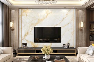 奢华大理石客厅电视背景墙