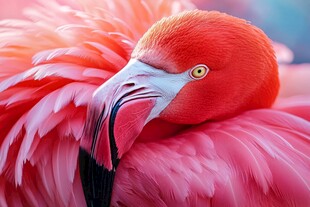 优雅火烈鸟的迷人瞬间