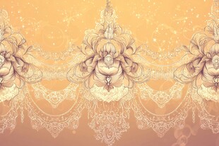 复古华丽花卉蕾丝装饰图案