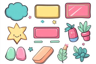 可爱卡通装饰元素集合