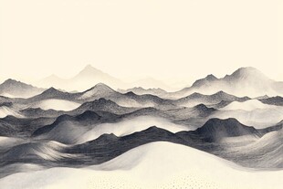 水墨山川意境图