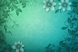 青绿色花卉藤蔓纹理背景