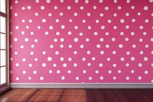 粉色波点墙营造甜美空间