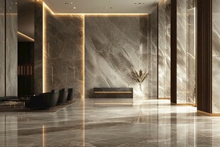 豪华大理石风格的大厅空间