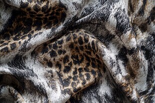 豹纹毛绒面料纹理特写