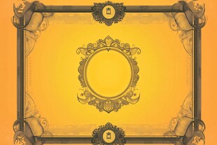 复古金色边框装饰背景图