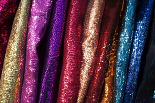 多彩亮片布料展示