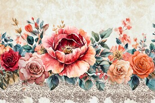 复古花卉花边装饰图案