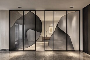 现代艺术玻璃隔断设计