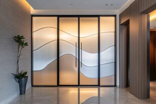 现代简约风格玻璃隔断门