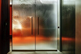 波纹玻璃双开门现代设计