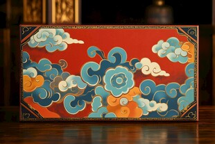 中式云纹彩绘精致器物