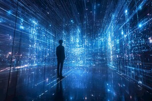 人立于数字科技空间之中