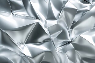 银色褶皱金属质感背景