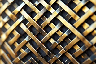 金色编织纹理金属网细节