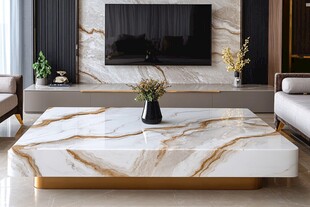 奢华大理石茶几客厅场景