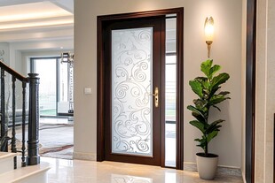 优雅家居入户门及绿植景致