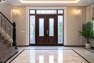 豪华门厅双开木门设计