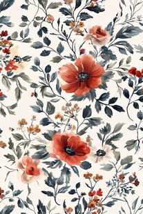 复古风花卉植物图案背景