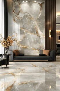 现代轻奢风大理石客厅空间