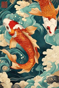 锦鲤戏水图