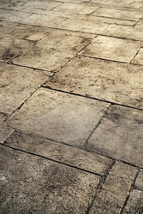 复古石砖地面纹理特写
