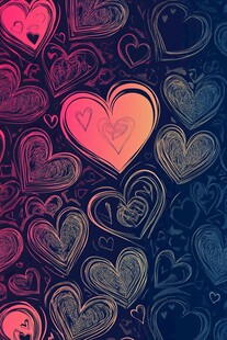 浪漫爱心渐变背景图案