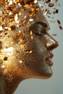 金色闪耀面庞 璀璨瞬间