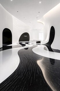 现代极简黑白艺术室内空间