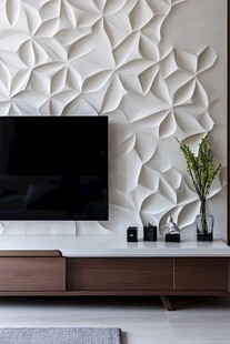 几何浮雕电视背景墙装饰